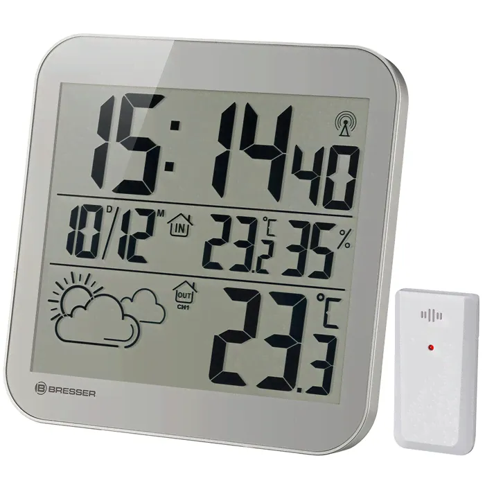 Bresser MyTime LCD (серебристые) проекционные часы-0