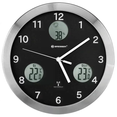 Метеостанция (настенные часы) Bresser MyTime io, 30 см, черная-1